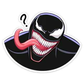 ❓ Venom ヴェノム, マーベル, シンビオート, 質問, ステッカー, コミック whatsapp sticker