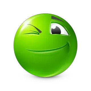😉 emoji, smiley, green, winking, face, expression telegram sticker