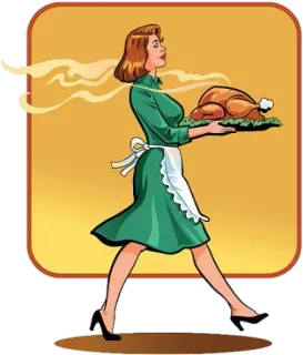 👩‍🍳 femme, dinde, nourriture, repas, cuisine, service, dîner telegram sticker