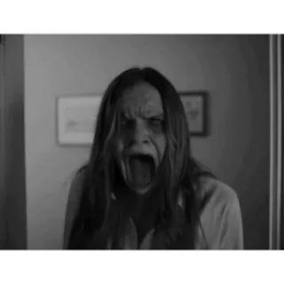😨 horror, scary, woman, screaming, demonic telegram sticker