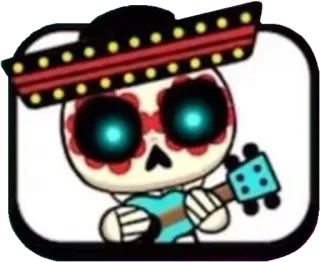 🎸 скелет, гитара, мариачи, шляпа, мексиканский, диа де лос муэртос telegram sticker