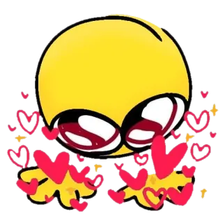😍 Emoji, Coração, Amor, Fofo, Kawaii, Amarelo whatsapp sticker