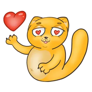 😍 cat, heart, love, animal, cute, cartoon, sticker whatsapp sticker