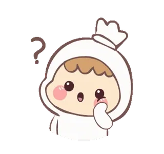 ⭐ Cartoon, Niedlich, Frage, Denken, Kawaii whatsapp sticker
