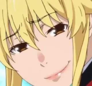 😏 fille anime, cheveux blonds, sourire narquois, anime, manga telegram sticker