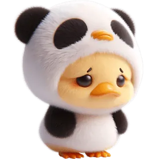😞 pato, panda, animal, lindo, dibujos animados, sticker telegram sticker