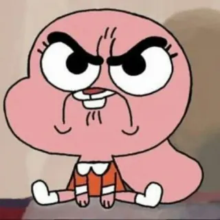 😡 Anais Watterson The Amazing World of Gumball Kartun, Marah, Merah muda, Pintar telegram sticker
