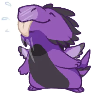 😘 monstre, violet, dessin animé, mignon, joyeux whatsapp sticker
