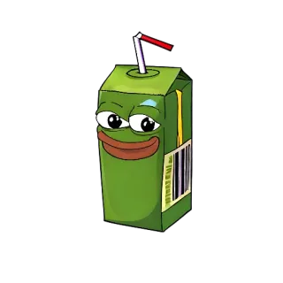 🧃 Pepe the Frog pepe, ếch, hộp nước trái cây, meme, văn hóa internet telegram sticker