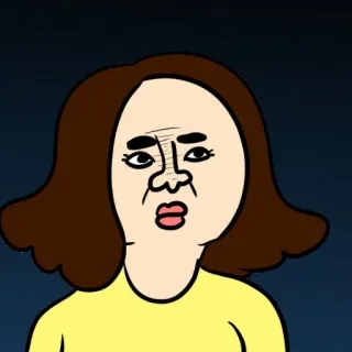 😒 การ์ตูน, ผู้หญิง, ตัวละคร, ภาพประกอบ telegram sticker