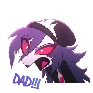 😱 Loona Helluva Boss DAD!!! helluva boss, loona, pai, bravo, desenho animado telegram sticker