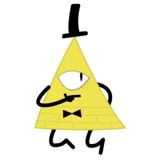 🤔 Bill Cipher Gravity Falls cartone animato, triangolo, personaggio, programma TV, animazione telegram sticker