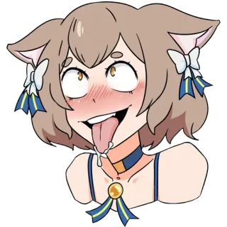 🤑 Anime, Ragazza gatto, Lingua, carino telegram sticker