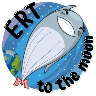 🚀 ERT to the moon Weltraum, Mond, Rakete, Sterne, Erde, Cartoon, Fliegen, Reisen telegram sticker