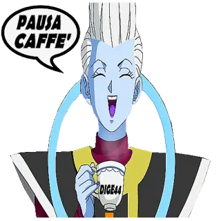 ☕️ Whis Dragon Ball PAUSA CAFFE' anime, dragon ball, whis, coffee, break telegram sticker