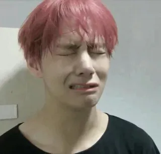 😩 triste, piangendo, arrabbiato, emotivo, persona, capelli rosa telegram sticker