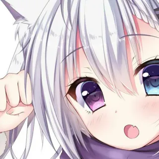 😸 Anime, Garota, Orelhas de gato, Kawaii, Fofo, Mangá telegram sticker