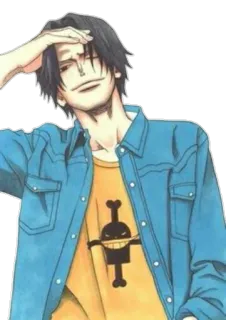 🙂 Portgas D. Ace One Piece anime, one piece, portgas d ace, pirata, shonen, pugno di fuoco telegram sticker