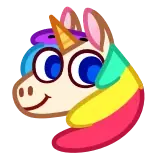 😌 unicorn, rainbow, animal, fantasy, cartoon, cute whatsapp sticker