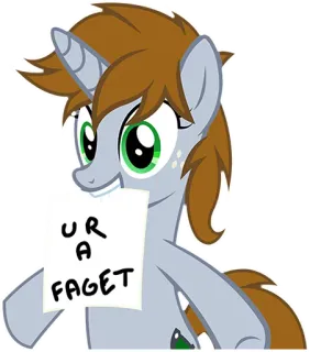 😜 UR A FAGET pônei, ofensivo, insulto telegram sticker