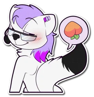 🍑 Furry, Antropomórfico, Pêssego, Desenho animado, Personagem, Ilustração, Adesivo telegram sticker