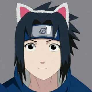 🌟 Sasuke Uchiha Naruto anime, manga, cat ears, sasuke, naruto telegram sticker
