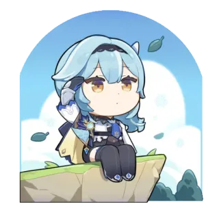 ☁️ Eula Genshin Impact Anime, Spiel, Eula, Genshin Impact, Chibi whatsapp sticker