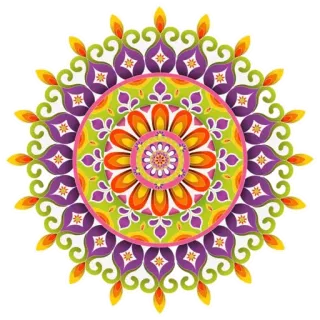 🎨 曼荼羅, パターン, 花柄, 装飾, デコレーション, デザイン, カラフル, エスニック telegram sticker