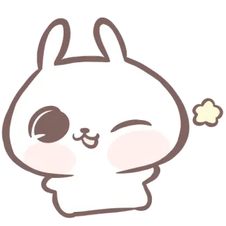 😘 coelho, fofo, desenho animado, piscando, piscadela telegram sticker