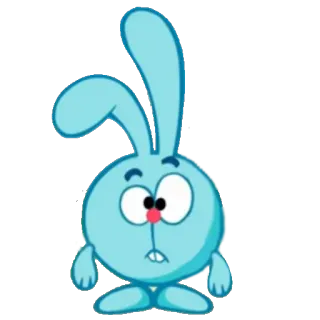 😕 Krosh Smeshariki Kreskówka, Królik, Niebieski, Animowany, Dziecko telegram sticker