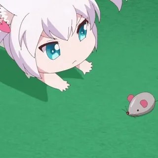 🐾 アニメ, 猫耳, かわいい, 可愛い, ネズミ, ちび whatsapp sticker