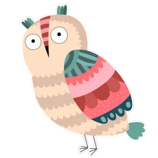 😴 sowa, ptak, słodki, kreskówka, zwierzę telegram sticker
