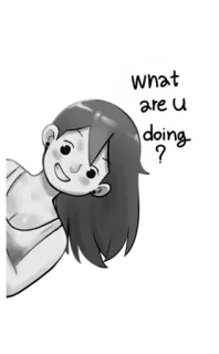 🤔 What are U doing? cartone animato, donna, domanda, che fai?, saluto, inquisitivo telegram sticker
