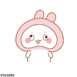 ๐ฅน cute, bunny, kawaii, adorable, pink, animal telegram sticker