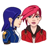 💋 Caitlyn Kiramman, Vi Arcane Arcane, Кейтлин Кирамман, Вай, League of Legends, Персонажи, Мультсериал telegram sticker