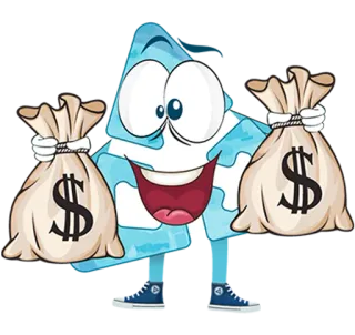 🤑 돈, 달러 기호, 만화, 캐릭터, 돈 자루, 통화 telegram sticker