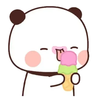 🍦 Panda, Gelato, Carino, Cartone animato, Kawaii, Dolce, Orso telegram sticker