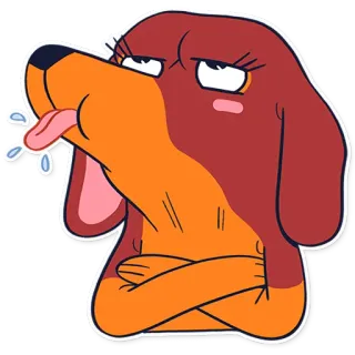 😑 anjing, kartun, lucu, hewan telegram sticker