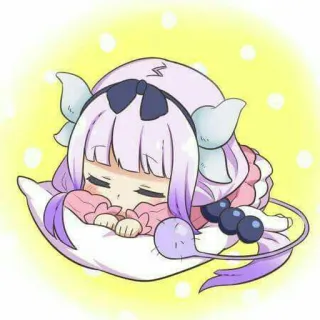 😪 Kanna Kamui Miss Kobayashi's Dragon Maid anime, cute, sleeping, kanna, dragon maid, kawaii whatsapp sticker