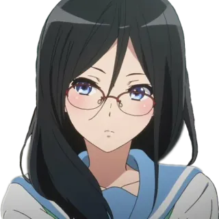 😒 Reina Kousaka Hibike! Euphonium Anime, Garota, Óculos, Cabelo Preto, Uniforme Escolar, Reina Kousaka, Hibike! Euphonium telegram sticker