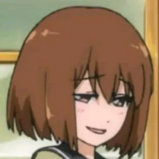 🙂 anime, girl, expression, mischievous, smug telegram sticker