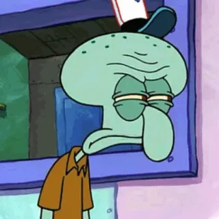 😒 Squidward Tentacles Spongebob Squarepants cartoon, squidward, spongebob, tv, nickelodeon telegram sticker