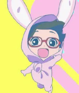 👋 Anime, Dessin animé, Lapin, Costume, Mignon, Animé telegram sticker
