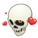 🥰 teschio, cuori, amore, emoji, morte telegram sticker