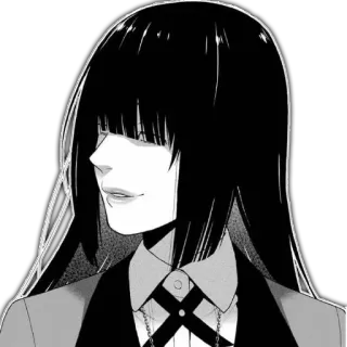 😈 Yumeko Jabami Kakegurui Anime, Manga, Kakegurui, Yumeko Jabami, Gioco d'azzardo, Personaggio, Capelli neri whatsapp sticker