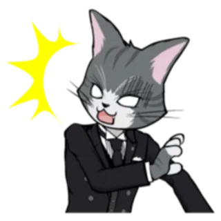 😱 고양이, 동물, 스티커, 만화, 집사, 회색, 충격 telegram sticker
