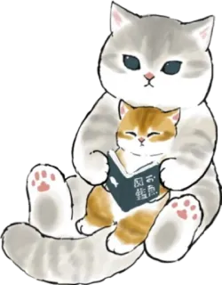 📖 gato, gatinho, leitura, livro, fofo, animais telegram sticker