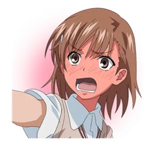 ❤ Misaka Mikoto A Certain Scientific Railgun Anime, Manga, Misaka Mikoto, Railgun, Zły telegram sticker