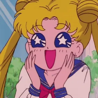 🌙 Sailor Moon Anime, Meisje, Cartoon, Sterren, Schattig, Vrolijk telegram sticker