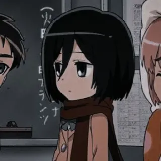 🧣 Mikasa Ackerman Attack on Titan 动漫, 漫画, Q版, 三笠, 进击的巨人, 卡通 telegram sticker